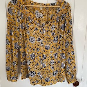 Lucky Brand Flowy Button Down Blouse